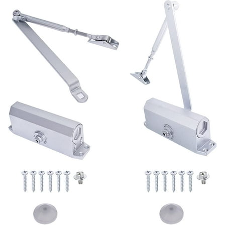waltyotur 2Pcs Commercial Door Closer Adjustable Tube Arm Aluminum Door Closer Load Bearing 45-65 kg