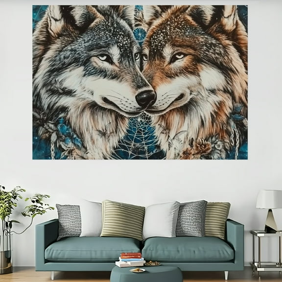 ZFLMY Wolf's Dream Catcher Maximalism Tapestry Wall Hanging 4 Sizes 60x40in