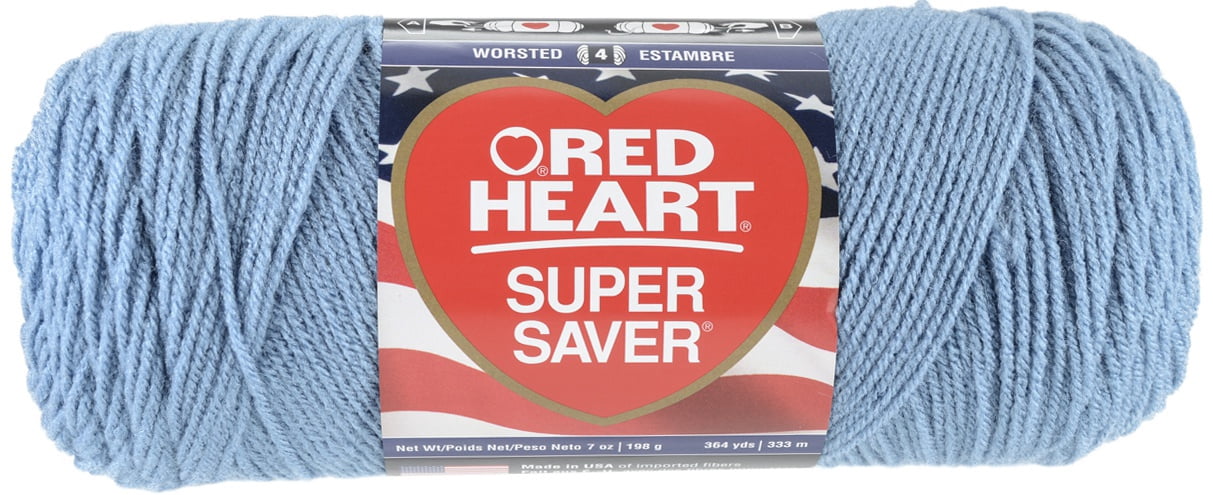 Red Heart Super Saver Yarn - Country Blue, Multipack of 6