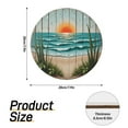 thumbnail image 2 of Rustic Round Wooden Wall Art Sign, 8" Decorative Home Decor, Vintage Waves Beach Sunset Designs, Easy Hang, Gift-Ready for Christmas Living Room Bedroom Kitchen Office, 2 of 8