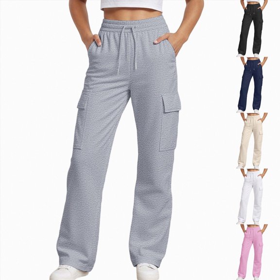 Girls Sweatpants 5t 6t 7t 8t 9t Kids Fall Winter Drawstring Pants Tween Girls Wide Leg Joggers Pants With Pockets Grey,10-11 Years