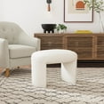 thumbnail image 2 of HomePop Quinn Upholstered Ottoman, Cream Boucle, 2 of 9