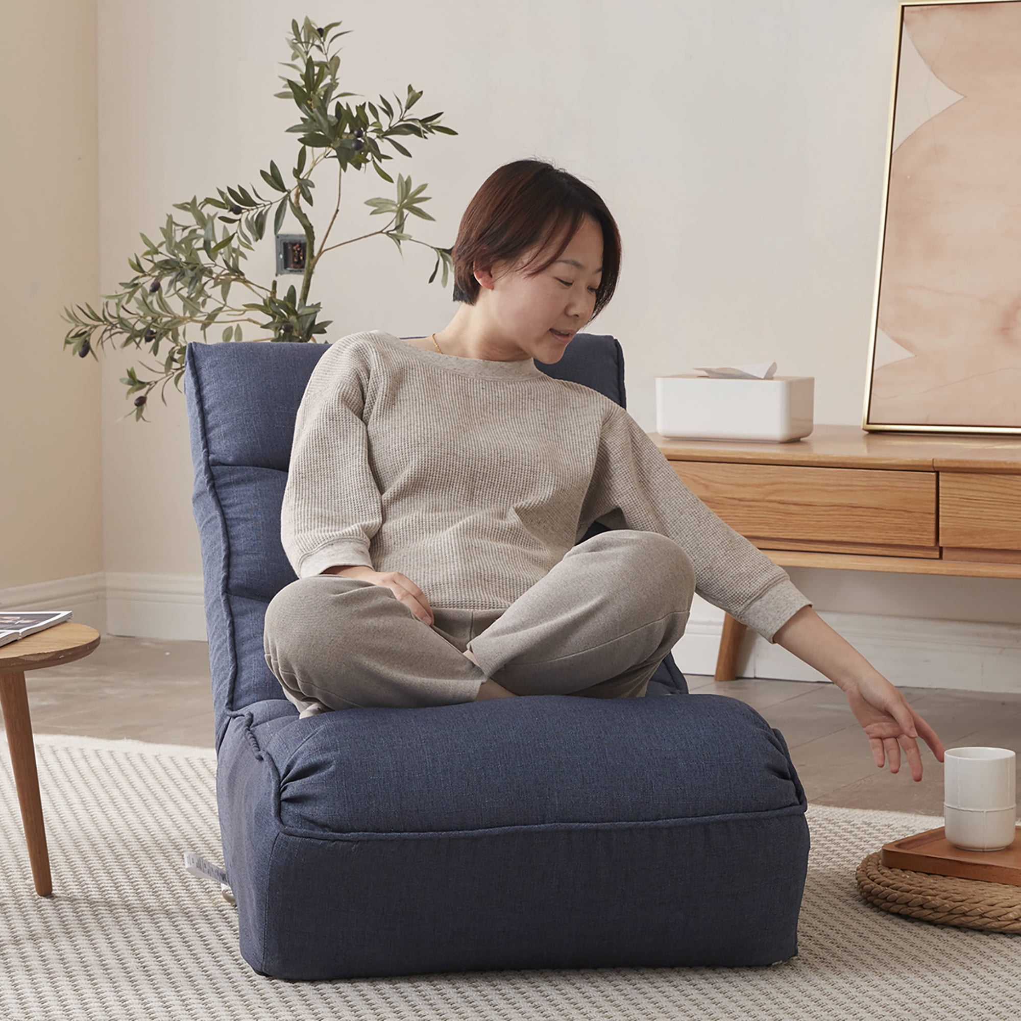 Single Sofa Reclining Chair Japanese Chair Lazy Sofa Tatami Balcony Reclining Chair Leisure Sofa Adjustable Chair