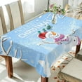 thumbnail image 4 of Coolnut Christmas Snowman Tablecloth, Waterproof Washable Polyester Square Table Cover, Durable Tablecloth for Kitchen Dining Table Party Decor, 60"X 60", 4 of 7