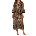 thumbnail image 2 of KISSGAL Women Zipper Front Robes 3/4 Sleeve Housecoat Full Length Loungewear Dress with Pocket Long Nightgown Sleepwear Bathrobes, 2 of 4