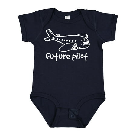 

Inktastic Future Pilot Airplane Doodle Plane Gift Baby Boy or Baby Girl Bodysuit