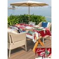 thumbnail image 4 of Outdoor Tablecloth with Umbrella Hole and Zipper, Red Truck Christmas Rectangle Table Cloth 60x120 Inch Waterproof Tablecloth, Gnomes Xmas Tree Snowflake Gifts Picnic Table Cover for Patio Camping, 4 of 7