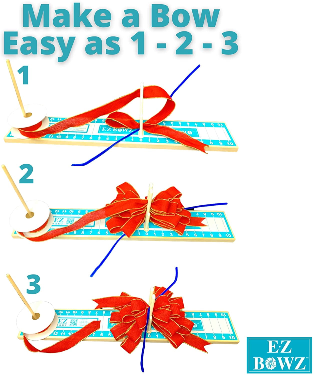EZ Bowz Bow Maker, Design Pro for Gift Bows, Hair Bows, Wreaths, Ribbon