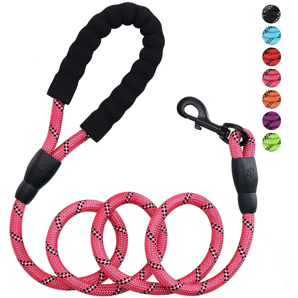 5ft 1/2in Strong PINK Dog Leash for Large Dogs & Medium Size Dogs Highly Reflective Heavy Duty