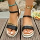 thumbnail image 4 of MKLEKYY Sandalias para Playa para Mujer, Sandalias de Cuña Con Suela Gruesa y Tacón Bajo Con Hebilla y Punta Redonda Tejida para Verano, 4 of 4