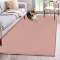 thumbnail image 2 of Pink Pure Color Area Rugs Collection 2.7'x5', Aesthetics Contemporary Luxury Non Slip Indoor Rectangle Throw Runner Rug Floor Mat Carpet for Living Room Dining Table Bedroom Nursery, 2 of 9