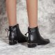 thumbnail image 5 of NECHOLOGY Botas Mujer Adulto Femenino Zapatos Botines de mujer Botas de de tacón cuadrado con cremallera lateral de cuero de color sólido de estilo británico para mujer (Black, 8.5), 5 of 7
