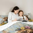 thumbnail image 4 of Feelyou Brown Highland Bull Bedding Comforter Set 7pcs for Child, Rustic Sunflower Queen Bedding Sets, Farmhouse Cartoon Animal Reversible Queen Sheet Sets, Super Cozy Room Decor, 4 of 7