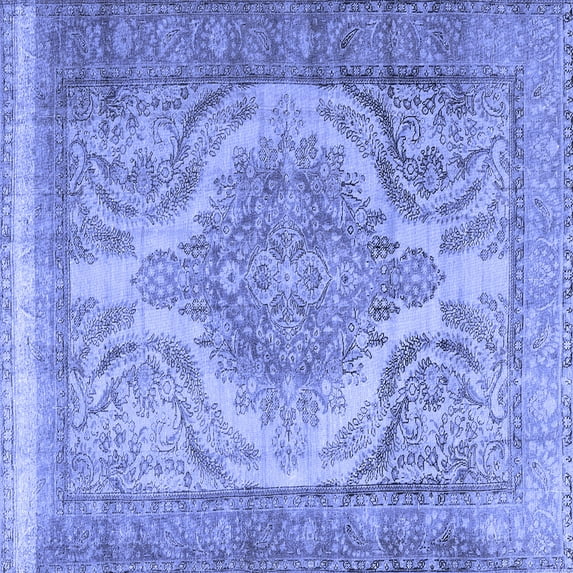 Ahgly Company Indoor Square Persian Blue Traditional Area Rugs, 8' Square
