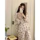 thumbnail image 2 of Pijamas con estampado de dibujos animados de oso para mujer, cárdigan de cuello redondo con botones, Top + Pantalones, traje de casa, ropa de dormir suelta, D668, otoño, 2 of 4