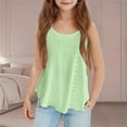 thumbnail image 2 of Agkizg Summer Girls Casual Tops Fashion Sleeveless Tank Tops Round Neck Solid Color T Shirts Loose Fitting Cute Kids Clothes Tops, 2 of 4