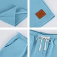 thumbnail image 6 of GrmtClth Mens Casual Shorts Elastic Waist Lounge Sweat Shorts Loose Fit Beach Texture Shorts Summer Comfy Shorts with Pockets Light Blue M, 6 of 7
