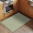 thumbnail image 3 of 2x3 Door Mat Rug, Sage Green Non-Skid Rubber Backing Large Rectangle Rugs - Living Room Bedroom Home Office, Geometric Flower Leaf Diamond Plaid Retro Indoor Floor Mat Carpets Washable Rug, 3 of 9