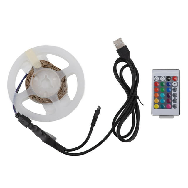 Tira de luces LED RGB Tira de LED RGB USB de 5 V con control de aplicación Bluetooth Control remoto IR de 24 teclas para fiesta Bar Boda 2 m / 6,6 pies
