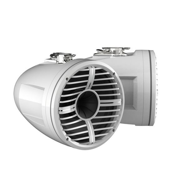 Wet Sounds REV 10 HD 10" Horn Loaded Compression Driver Tower Speakers with XW Grills & Swivel Surface Mounts, 300 Watts RMS, White, Pair