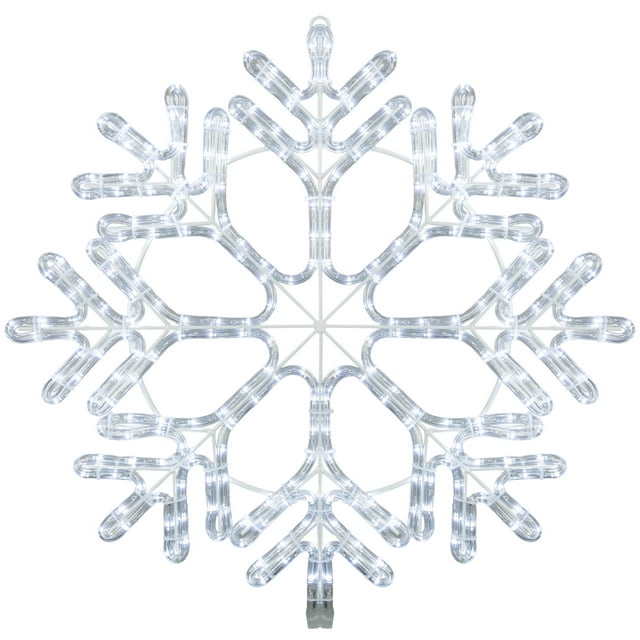 Novelty Lights 24" Christmas Snowflake LED Rope Light Sculpture, Pure White