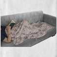 thumbnail image 6 of Romantic Soft Flannel Fleece Blanket, Madonna Lily Blossoms Lilium Bouquets Pastel Winter Branches Pattern, Cozy Plush for Indoor and Outdoor Use, 70" x 90", Teal Pale Pink and Green, by Ambesonne, 6 of 6