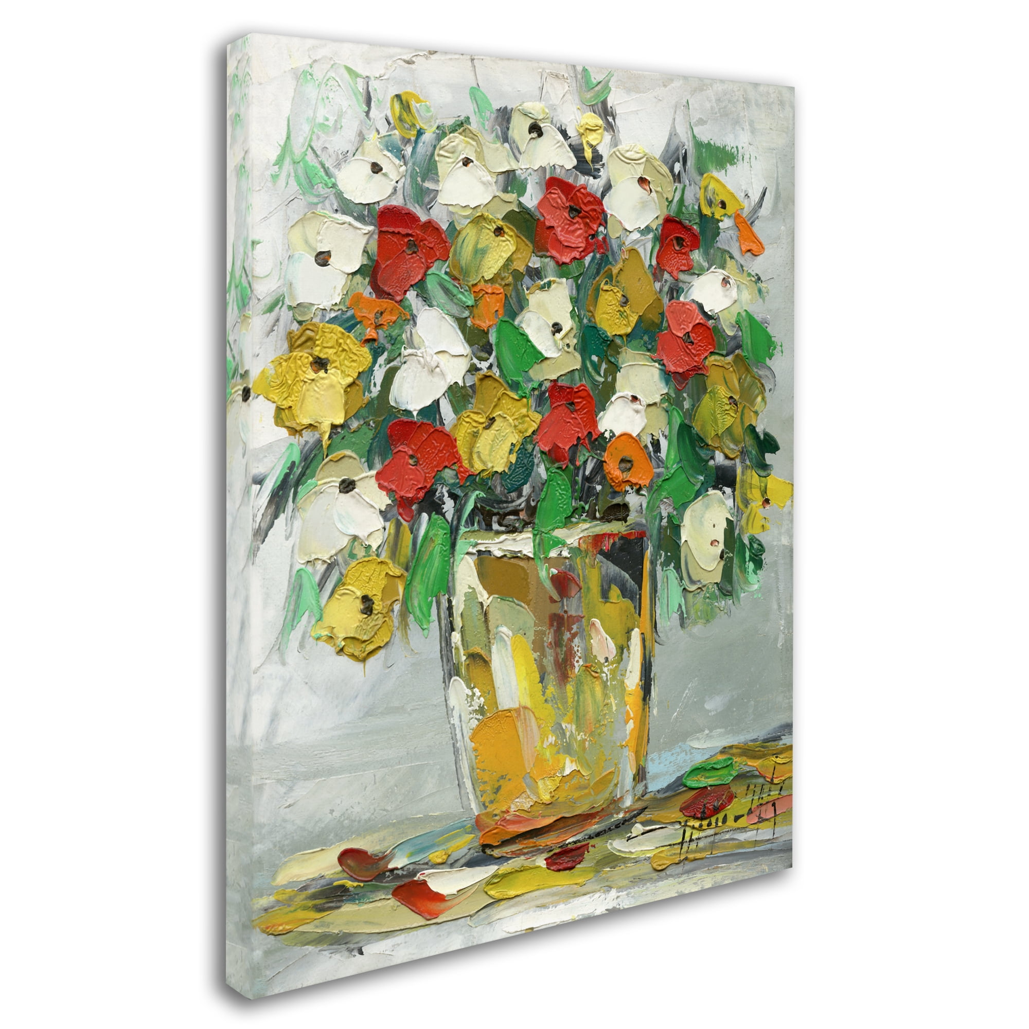 Trademark Fine Art "Spring Flowers in a Vase 11" Canvas Art by Hai Odelia