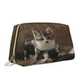 thumbnail image 2 of Picia Cat Family Print Leather Makeup Bag Make Up Bag Travel Toiletry Bag for Her Girlfriend Teacher Teen Girl Gifts, 2 of 8