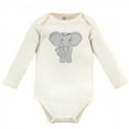 thumbnail image 6 of Touched by Nature Baby Girl Organic Cotton Long-Sleeve Bodysuits 5pk, Pink Elephant, Preemie, 6 of 6