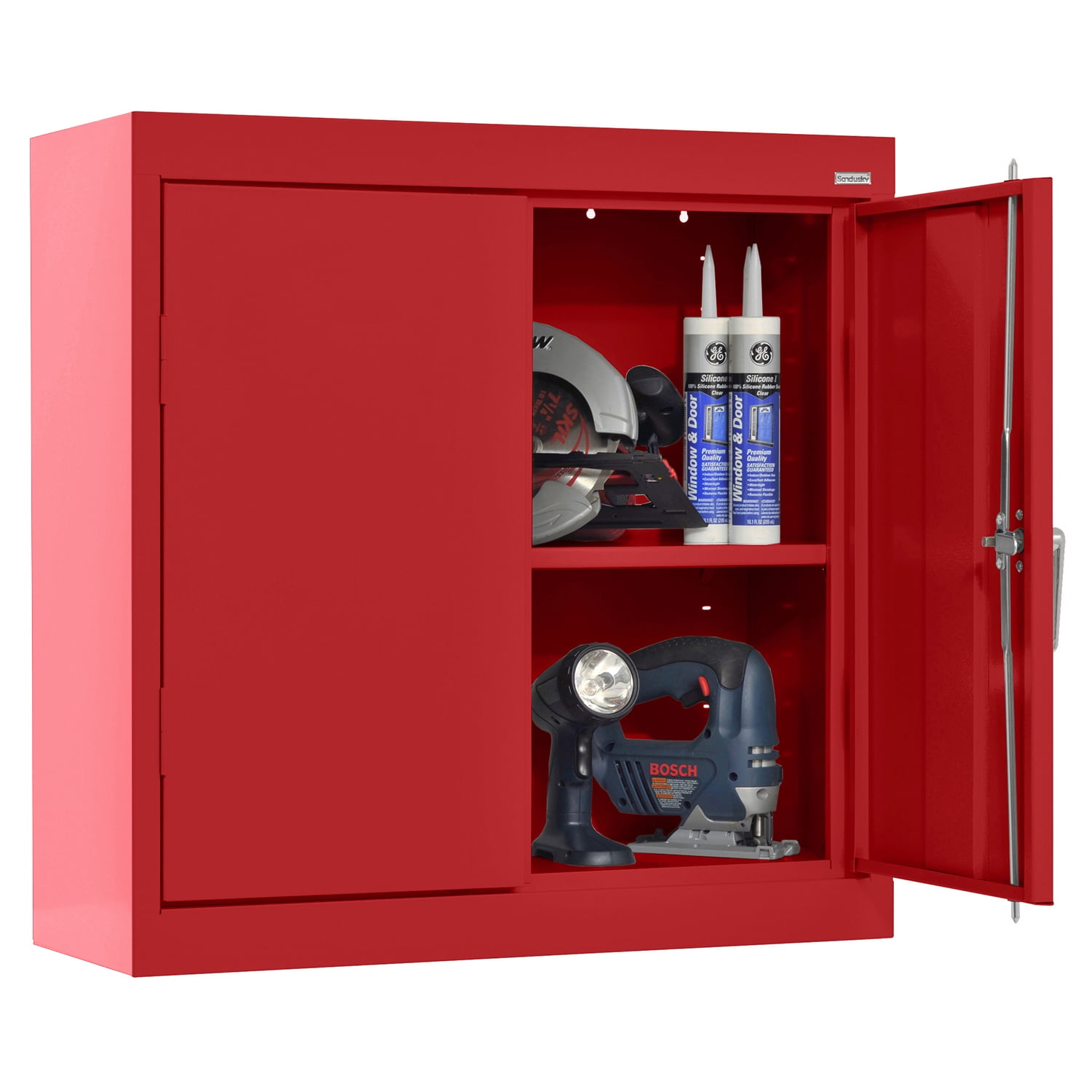 Sandusky 22-Gauge Welded Steel Wall Mounted Garage Storage Cabinet, Red
