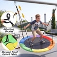 thumbnail image 6 of ZenSports 60-in Round Platform Saucer Swing 660lbs Large Outdoor Tree Swing for Kids W/2 Hanging Straps, Adjustable Rope, Multicolor, 6 of 12