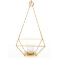 thumbnail image 3 of Hosley Set of 2 Gold Finish Metal Tealight/Votive Holder Lantern with Votive Frosted Candle Holder- 11.5 Inch High, 3 of 4