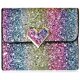 thumbnail image 1 of Cartera pequeña JanHm lentejuelas de metal multicolor mini billetera cerrojo de retazos de cuero PU para mujeres y niñas, 1 of 5