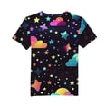 thumbnail image 4 of ITSAME Boys Pullover T-Shirts, Crewneck Starry Sky Print Loose Fit Summer Leisure Fashion Tees Multicolor 5-6T, 4 of 5