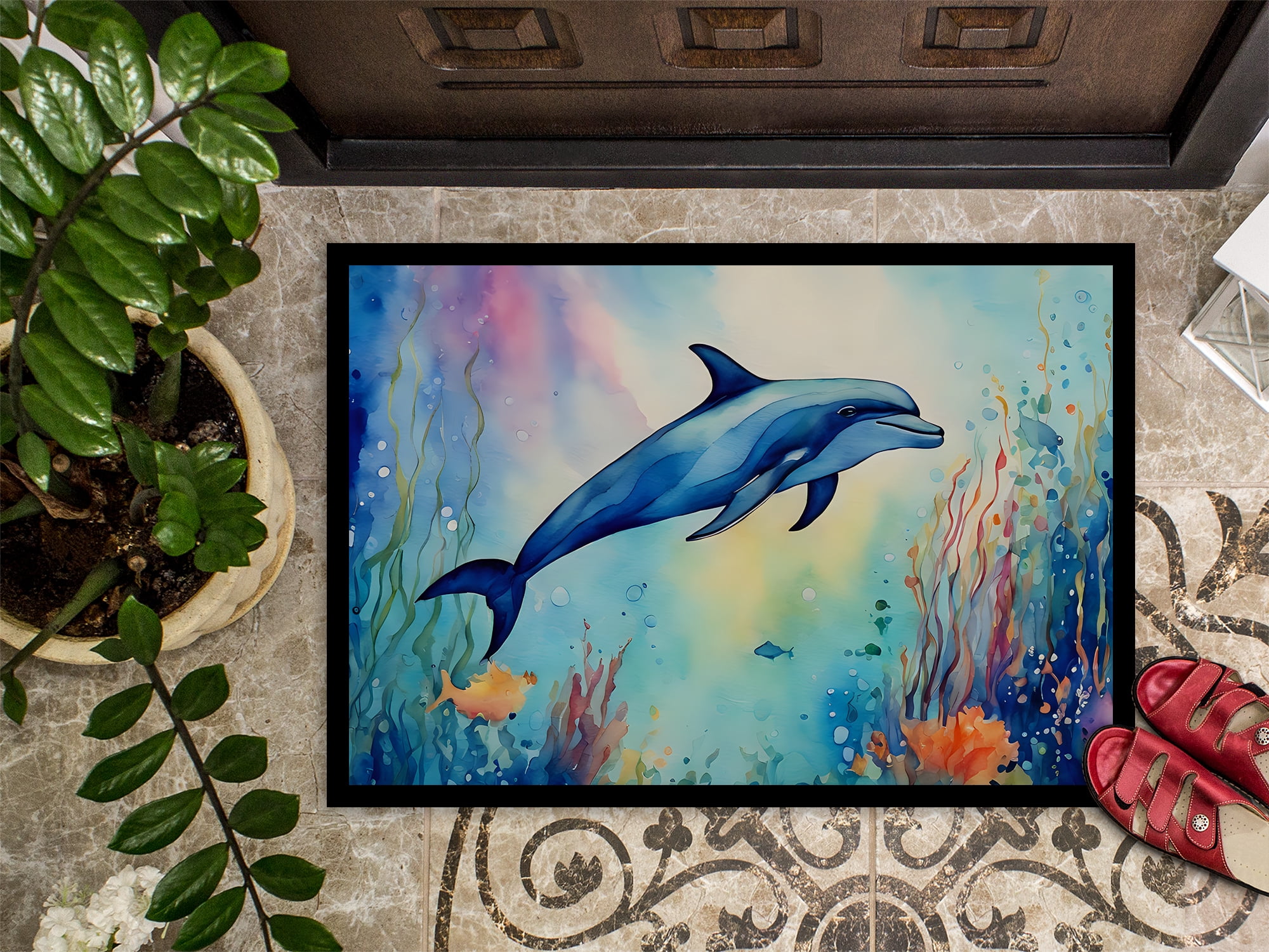Carolines Treasures DAC2786MAT 0.15 x 18 x 27 in. Dolphin Doormat