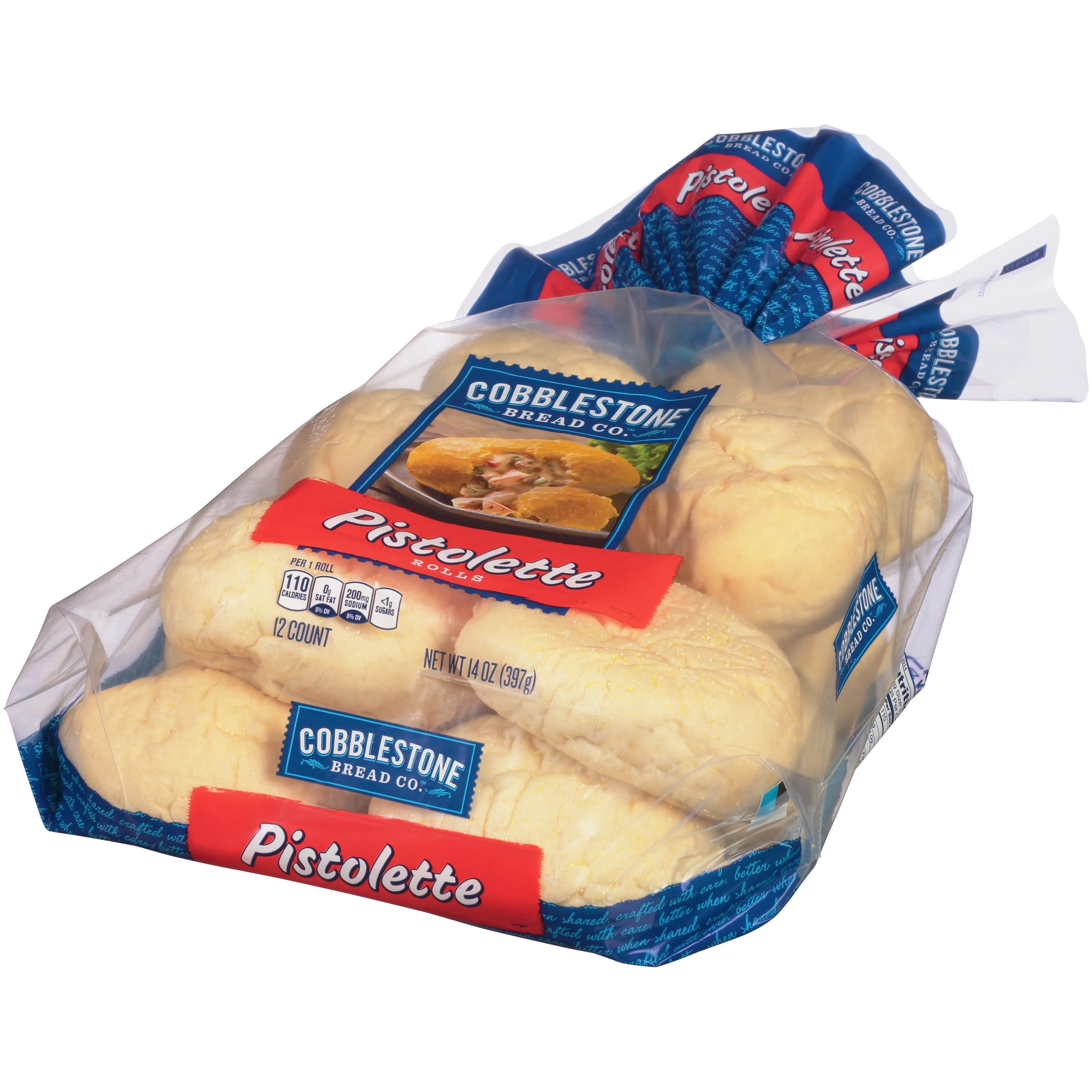 Cobblestone Bread Company Pistolette Rolls, 14 oz, Shelf-Stable