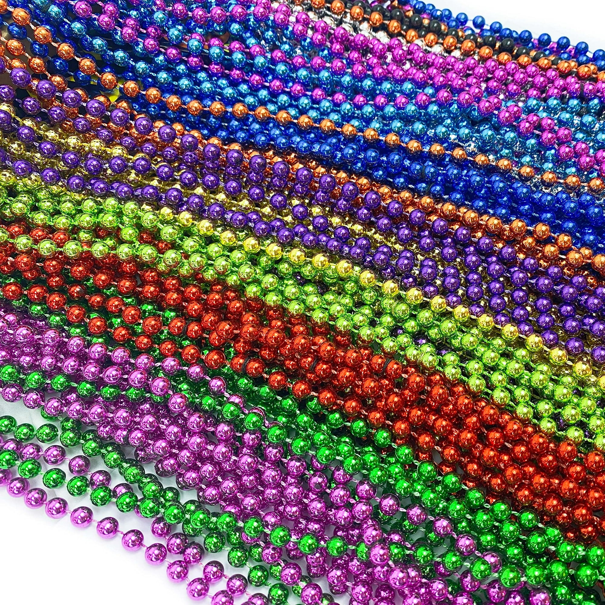 GiftExpress 72 pack Mardi Gras Beads Bulk, Mardi Gras Beads