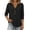 Black, variant on Ziynglg Boho Shirts for Women V Neck Eyelet 3/4 Length Sleeve V Neck Tops Summer Loose Pajama Casual Blouses