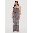 thumbnail image 3 of Women's Plus Size Acid Wash Cargo Pocket Button Front Jumpsuit, 3 of 4
