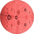 thumbnail image 1 of Ahgly Company Indoor Round Oriental Red Industrial Area Rugs, 7' Round, 1 of 4