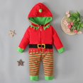 thumbnail image 2 of Toddler Elf Outfit Long Sleeve Elf Hooded Bodysuit Party Dress Baby First Christmas Outfit 18-24 Months, 2 of 6