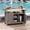 Gray, variant on Nihsuao Resin Outdoor Grill Cart, Patio Storage Table, Outdoor Kitchen Island with Stainless Steel Top & Storage Cabinet for Kitchen Prep, Outdoor Bar Cart for Patio, Poolside and Backyard, Black
