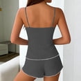 thumbnail image 5 of GUACER Two Piece Pajama Set for Women Ribbed Knit Cami Top and Shorts with Cute Lettuce Trim Summer Loungewear PJs, 5 of 6