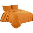 thumbnail image 7 of Chezmoi Collection Austin Full/Double Oversized Bedspread Set, 3-Piece Lightweight Microfiber Quilted Coverlet for All Seasons, Orange, 7 of 7