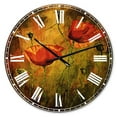 thumbnail image 2 of DesignArt Watercolor Poppy Flowers Large Wall Clock, 2 of 4