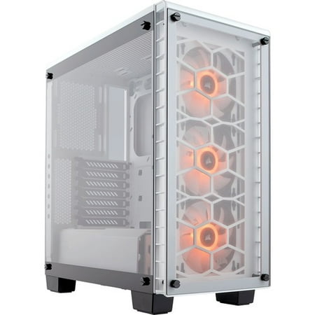 Corsair Crystal Series 460X RGB Compact ATX Mid-Tower Case - White - Mid-tower - White - Steel, Tempered Glass - 5 x Bay - 3 x 4.72