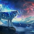 thumbnail image 5 of Orinice Wolf Fantasy Art Bathroom Decor Set Colorful Luxurious Graphic Print Polyester Fabric Fashion with Hooks 36x72, 5 of 7