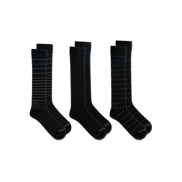 Calcetines de compresión graduada por encima de la pantorrilla Dr. Scholl's para hombre (paquete de 3)