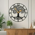 thumbnail image 2 of Tree of Life Silent Metal Large Wall Clock,Metal Sign Metal Wall Art,For Living Room Bedroom Wall Hanging Decor Metal Sign,Housewarming Gift, 2 of 5