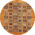 thumbnail image 1 of Ahgly Company Indoor Round Abstract Orange Oriental Area Rugs, 4' Round, 1 of 6